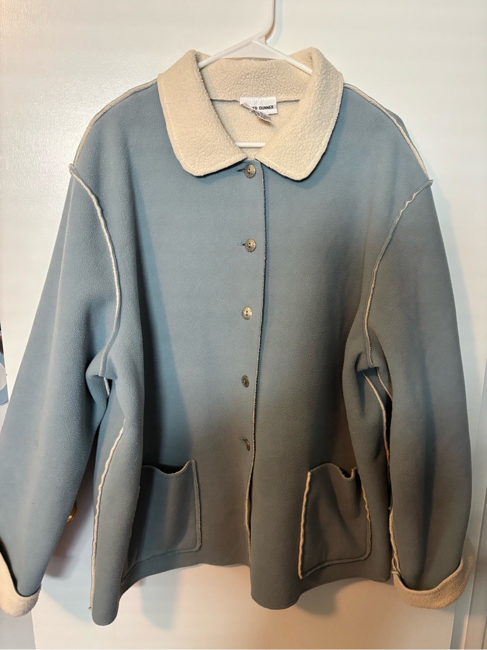 Vintage Retro Cottagecore Whimsy Cozy Oversized Sherpa-Trim Coat XL